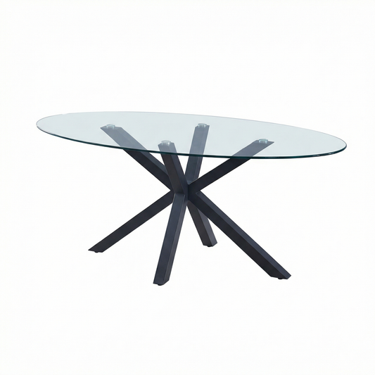 FF - 8109 - 180cm Glass Dining Table