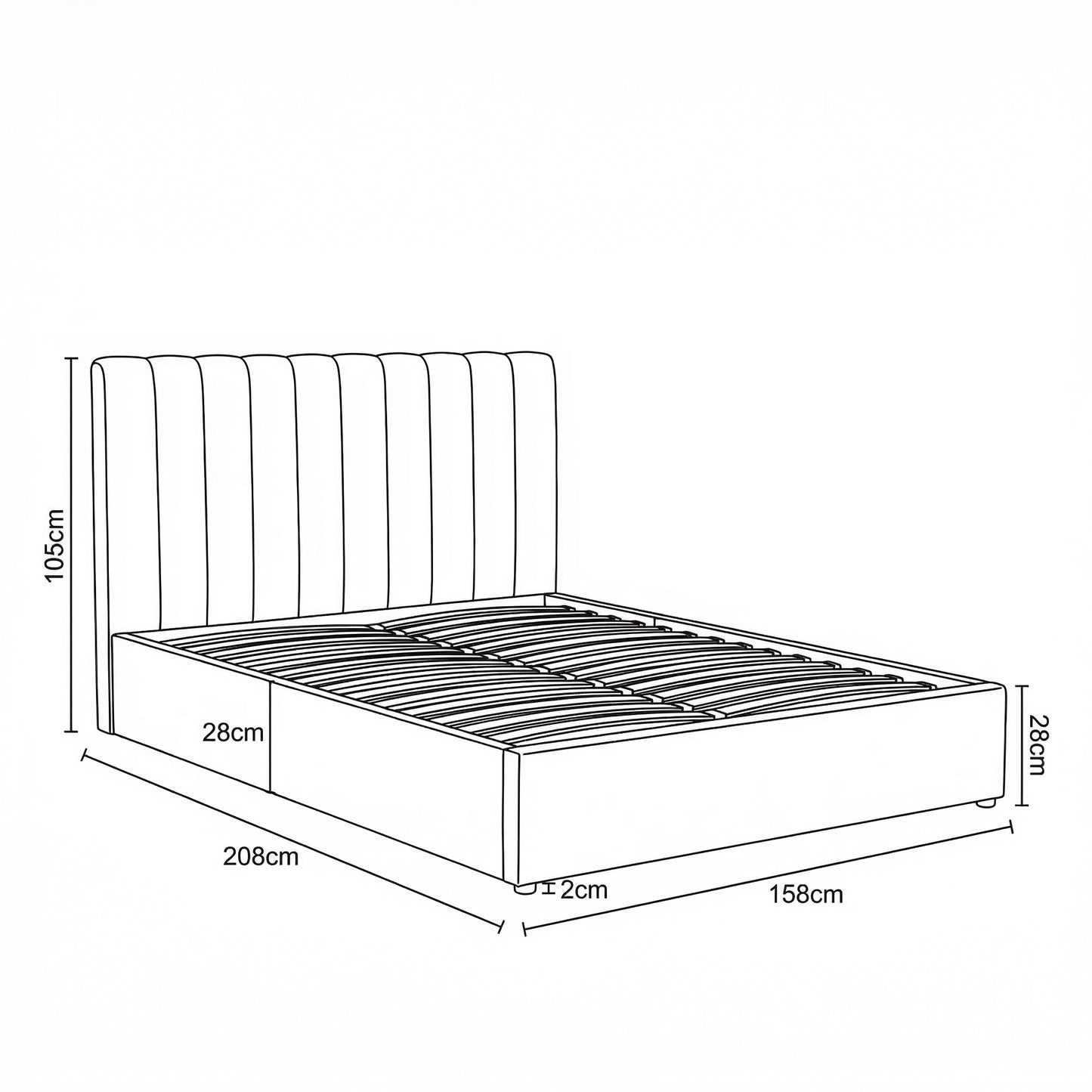 MM - 24204 - LF Fabric King Ottoman Bed Frame