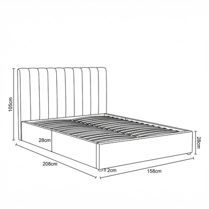 MM - 24204 - LF Fabric King Ottoman Bed Frame