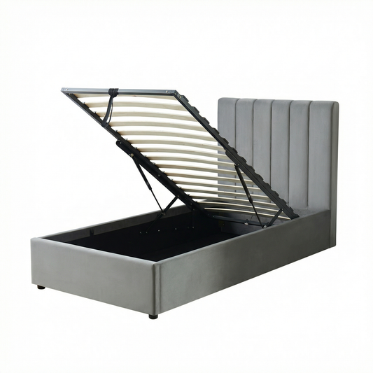 MM - 24204VEL - Single Velvet Ottoman Bed Frame