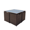 KK - 210016 - 9 Piece Rattan Cube Dining Set