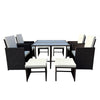 KK - 210016 - 9 Piece Rattan Cube Dining Set