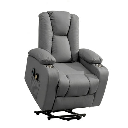 LL - 5063A - BL Electric Lift Assist Riser Recliner with Massage and Heat