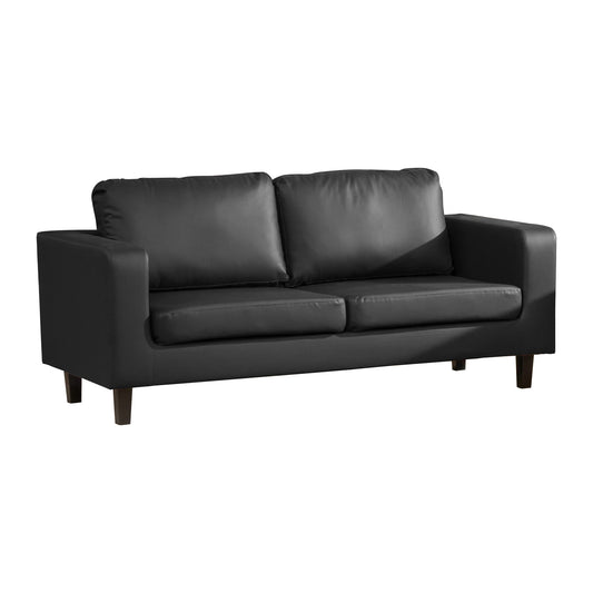 22 - 1696 - BL Leather 3 Seat Sofa