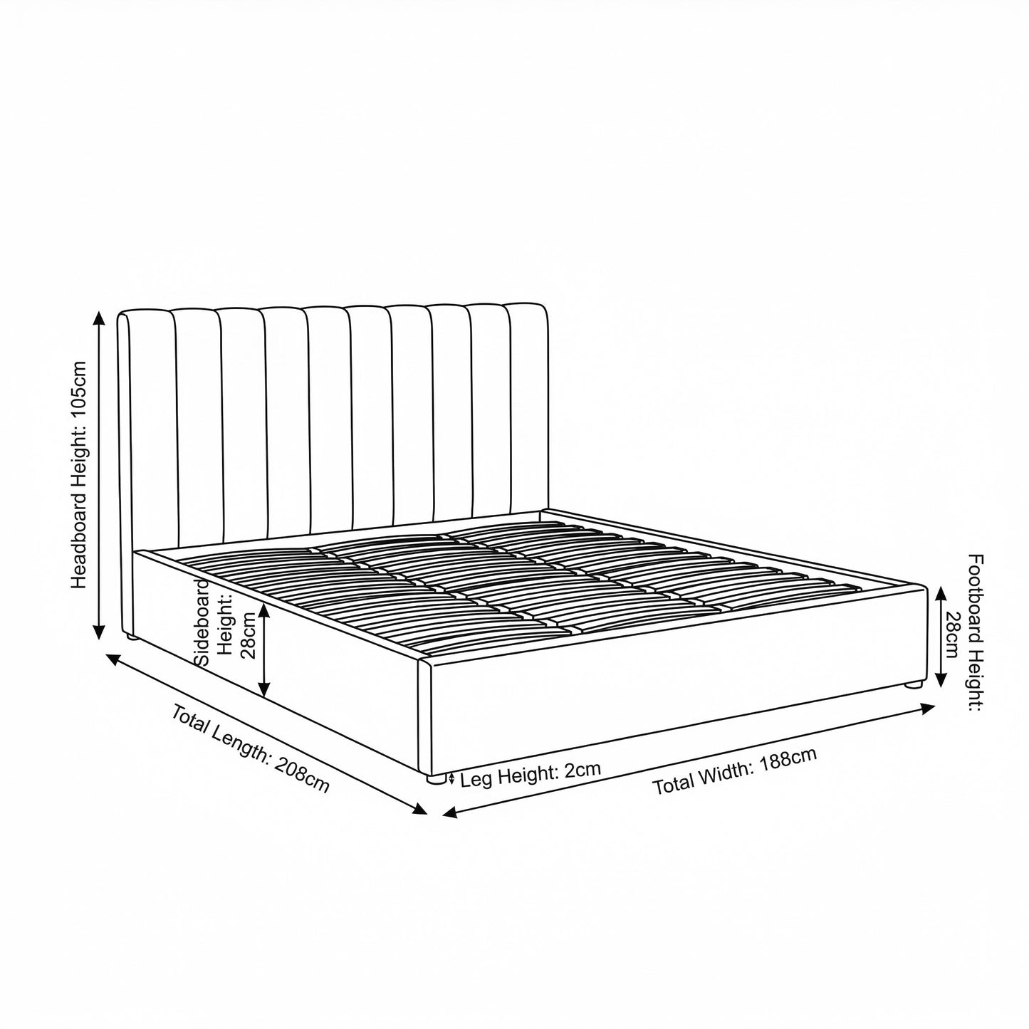 MM - 24204 - LF Fabric Superking Ottoman Bed Frame