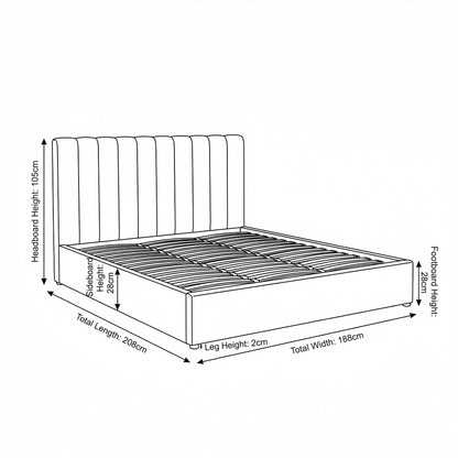 MM - 24204 - VF Velvet Superking Ottoman Bed Frame
