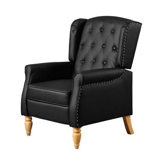 LL - 5001B - BL Leather Push Back Recliner Chair
