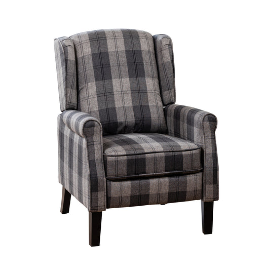 LL - 5001A - Chequered Fabric Push Back Recliner Chair