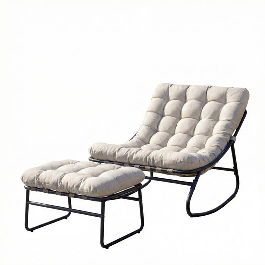 KK - 211314S - Outdoor Rocking Chair and Footstool