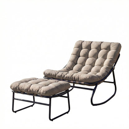 KK - 211314S - Outdoor Rocking Chair and Footstool