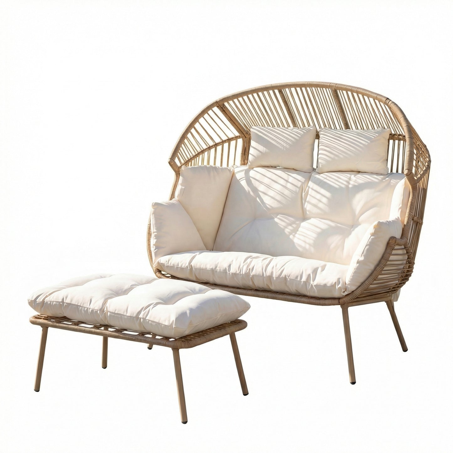 KK - 211365S - 2 Seat Egg Chair and Stool