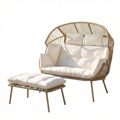 KK - 211365S - 2 Seat Egg Chair and Stool