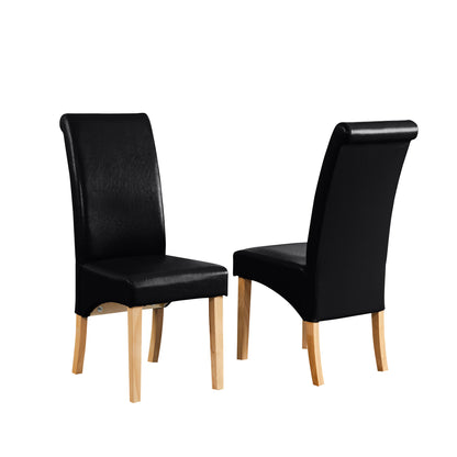 44 - 1057 - PU Faux Leather Dining Chairs - Set of 2