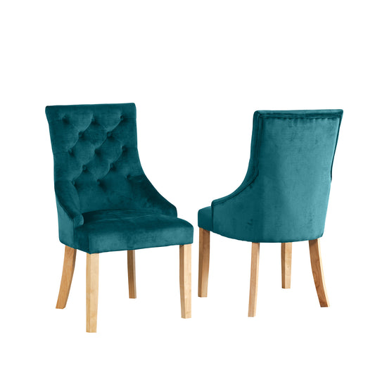 44 - 1203 - VF Velvet Dining Chairs - Set of 2