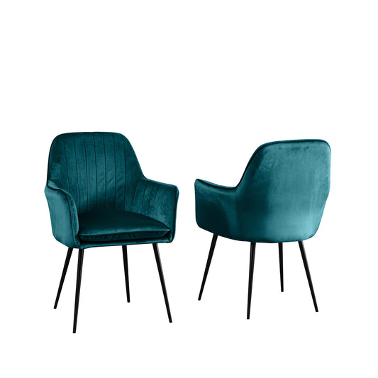 44 - 1806 - VF Velvet Dining Chairs - Set of 2