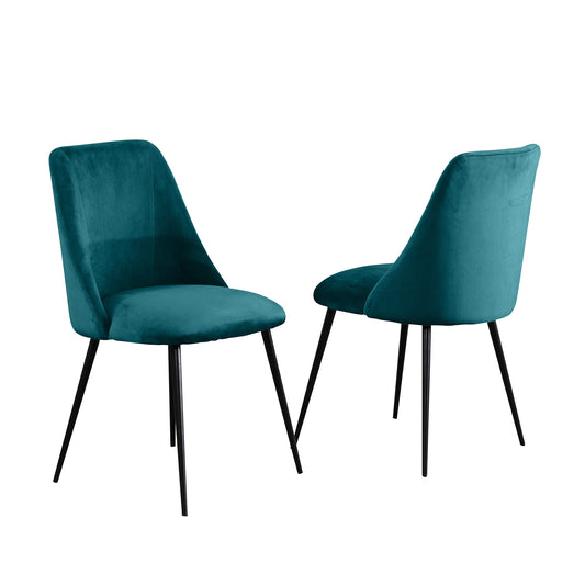 44 - 1206 - VF Velvet Dining Chairs - Set of 2